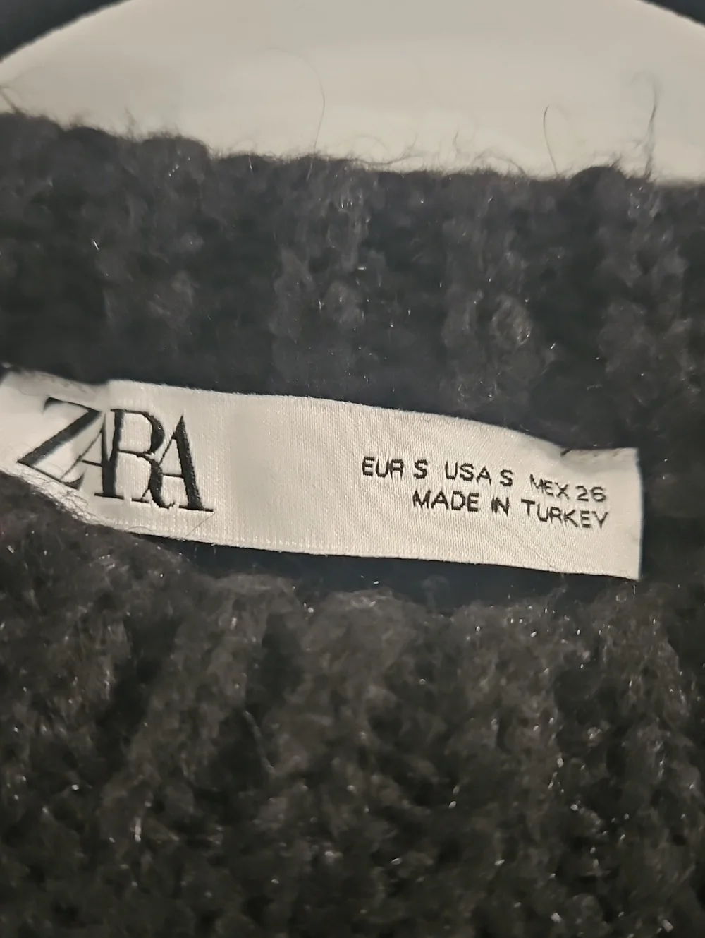 Zara Diamond Open Knit Sweater In Black. Size Small